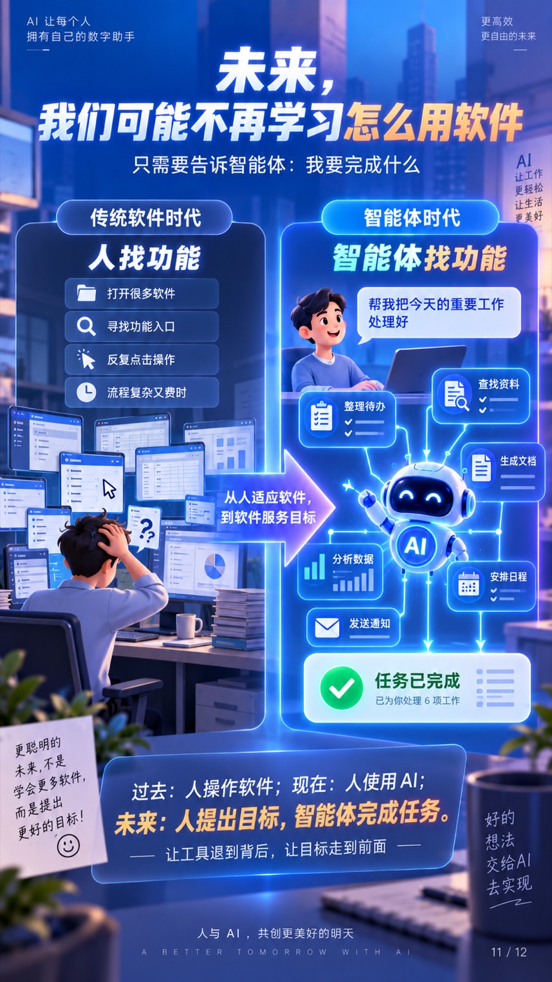从人找功能转向智能体围绕目标组合功能